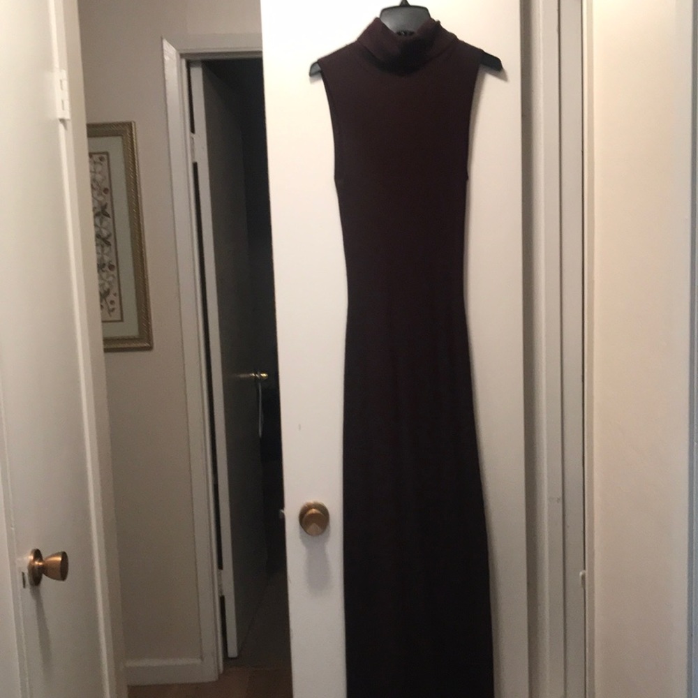 Sexy Two-piece brown MODA Int’l maxi sleeveless sweater dress with duster
